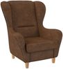 Supellex Sofia Ohrensessel mit Hocker | Design Kunstleder Texas Rehbraun Bild 3