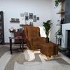 Supellex Sofia Ohrensessel mit Hocker | Design Kunstleder Texas Rehbraun Bild 2