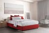 Dmora Doppelbett Arto, Stoffbett mit Stauraum, Frontöffnung, inklusive Matratze 140 x 190 cm, 100 % Made in Italy, Rot Bild 2