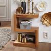 Beistelltisch MUMBAI Massivholz Akazie S Cube 60 cm hoch Wohnzimmer-Tisch Design braun Landhaus-Stil Couchtisch Bild 2