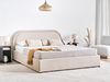 Bett mit Stauraum QUILLIEN Chenillegewebe Hellbeige 160 x 200 cm Bild 3