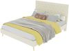 Polsterbett 140×200 cm mit hohem Kopfteil und Stauraum unter dem Bett, Beige Bild 3