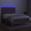 vidaXL Boxspringbett mit Matratze & LED Taupe 140x190 cm Stoff 3135753 Bild 4
