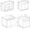 Singleküche R-Line Weiß/Anthrazit 140 cm J-Shape, AP Eiche Vicco Bild 3