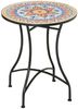 Outsunny Gartentisch Beistelltisch mit Mosaikplatte (Bistrotisch, 1-St, Mosaiktisch), für Garten, Balkon, Rot+Blau+Weiß Bild 5