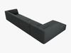 Micadoni Ecksofa Ruby 5-Sitzer Links Kord Scala Schwarz Bild 5