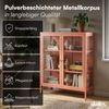 skølm 'Norns' Kommode, Metall mit Glas-Front, terrakotta, 100x38x80 cm, Metallschrank mit geriffelten Glastüren, Vitrinenschrank mit 3 Fächern Bild 3