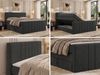 Boxspringbett INERO KING DUO mit Stauraum, Doppelbett 180x200, Bett mit Multipocket-Matratze H4 und Topper Visco, modernes Boxspringbett, hohe Kopfteil - Dunkelgrau Stukture Bild 2