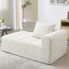 Loungesofa mit Chaise Longue & Seitentaschen - Kompaktes Relaxsofa Chenille, wolkenweicher Sitz, mit Kissen Bild 3
