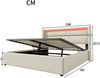 Merax LED 160x200 Hydraulisches Polsterbett aus Kunstleder Funktionsbett Doppelbett mit Lattenrost Weiß Bild 2
