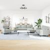vidaXL 4-tlg. Sofagarnitur mit Kissen und Nackenrollen Hellgrau Samt 3278461 Bild 3
