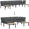 vidaXL 4-tlg. Garten-Sofagarnitur mit Kissen Schwarz Aluminium 3283697 Bild 5