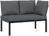 vidaXL 4-tlg. Garten-Sofagarnitur mit Kissen Schwarz Aluminium 3283697 Bild 3
