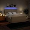 vidaXL Boxspringbett mit Matratze Creme 200x200 cm Stoff 3292900 Bild 5