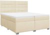 vidaXL Boxspringbett mit Matratze Creme 200x200 cm Stoff 3292900 Bild 3