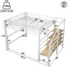 TavilaEcon Hochbett Metallbett mit Stufen-Ablageregal und LED-Lichtleiste (1-St) offener Stauraum unter dem Bett, ohne Matratze Bild 4