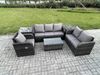 Fimous Rattan Gartenmöbel Set im Balkon 6-Sitzer Garten Sofa Set mit Rechteckiger Couchtisch Liegestühle 3-Sitzer Sofa 2 Beistelltischen Bild 2