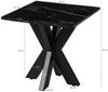 Couchtisch quadratisch 55x55x55 Marmor schwarz / Kreuzgestell Eisen Antik Grau BARCELONA #405 Bild 5