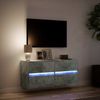 TV-Wandschrank, TV-Hängeboard Fernsehschrank mit LED-Beleuchtung Betongrau 100 x 31 x 45 cm Bild 5