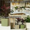 Engelland Pflanzkübel Blumentopf aus recyceltem Kunststoff & Holz (WPC), Rillenoptik (UV-beständig, wetterfest, quadratisch), Blumenkübel für Garten, Balkon, Terrasse, Innen- und Außenbereich Bild 3