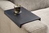 KAWOLA Big Sofa MADELINE mit Holztablett schwarz für Armlehne Cord steingrau 85 x 170 x 290 cm Bild 4