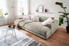 KAWOLA Big Sofa MADELINE mit Holztablett schwarz für Armlehne Cord steingrau 85 x 170 x 290 cm Bild 2