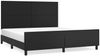 Doppelbett, Polsterbett mit Kopfteil Kunstleder Schwarz 160x200 cm Bild 2