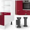 Küchenblock R-Line Rot Hochglanz/Weiß 180 cm ohne Arbeitsplatte Vicco Bild 5