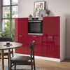 Küchenblock R-Line Rot Hochglanz/Weiß 180 cm ohne Arbeitsplatte Vicco Bild 4