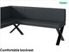 MEBLINI Eckbank für Esszimmer mit ausziehbarem Tisch - Küchenbank - Essecke - Sitzecke Küche - PETER - X-Beine 128x168x87cm Links - Dunkelgrau Kunstleder/M Schwarz Hochgl. Bild 5