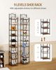 Vertikales Schuhregal, Schmales Schuhablage mit 9 Ebenen, 2 Einstellbaren Modi, Platzsparend, Schuhturm für Eingangsbereich, Flur, Wohnzimmer, Braun Bild 5