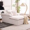 Großes Cord Sofa Cloud Form, rahmenloses Loungesofa,High-Density Schaum, kein Aufbau, 177x122cm,ergonomisch,weich,Weiß Bild 5