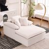 Großes Cord Sofa Cloud Form, rahmenloses Loungesofa,High-Density Schaum, kein Aufbau, 177x122cm,ergonomisch,weich,Weiß Bild 2