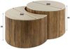 Couchtisch 2er-Set Tratin aus Mangoholz, skandinavisches Design, Travertin-Optik, natur beige Bild 3