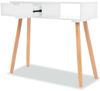 vidaXL Konsolentisch Kiefernholz Massiv 80 x 30 x 72 cm Weiß 244737 Bild 2