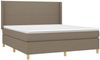 vidaXL Polsterbett mit Matratze Taupe 180x200 cm Stoff Bild 3