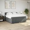 vidaXL Boxspringbett mit Matratze Dunkelgrau 180x200 cm Stoff 3289448 Bild 4