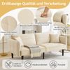 Merax 2-in-1 Verstellbares Schlafsofa – Zweisitzer mit Samtbezug, klappbaren Armlehnen & Schlaffunktion, ideal für kleine Räume, Beige Bild 2