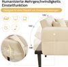 Merax 2-in-1 Verstellbares Schlafsofa – Zweisitzer mit Samtbezug, klappbaren Armlehnen & Schlaffunktion, ideal für kleine Räume, Beige Bild 5