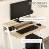 HOMCOM Schreibtisch Arbeitstisch mit Ablagefach (Computertisch, 1-St, Bürotisch), Metall Weiß+Eiche 84 x 45 x 85 cm Bild 4