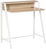 HOMCOM Schreibtisch Arbeitstisch mit Ablagefach (Computertisch, 1-St, Bürotisch), Metall Weiß+Eiche 84 x 45 x 85 cm Bild 2