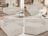 Modernes Wohnzimmer Sofa VORITA 3M L Freistehendes Ecksofa, L-Couch, Gepolstertes Sofa, Wellenfedern - Beige Cord - Links Bild 2