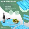 KESSER® Bistroset 3-teilig Bistrotisch mit 2 klappbaren Stühle Set Balkonset Balkonmöbel Klapp-Möbel Gartenset Sitzgarnitur Gartengarnitur Gartenmöbel Sitzgruppe Metall Bistro Gartentisch inkl. Abdeckung Hellblau Bild 4