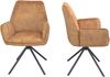 2er Set Armlehnstuhl drehbar Velours Vintage Look – beige, anthrazit, blau, ocker Bild 4