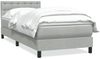 vidaXL Boxspringbett mit Matratze Hellgrau 80x220 cm Samt 3316617 Bild 2