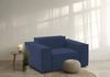 Dmora Leonia-Sessel, Wohnzimmersessel, 100 % Made in Italy, Relaxsessel aus gepolstertem Stoff, 140 x 95 x 70 cm, Blau Bild 2