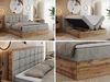 Boxspringbett mit Kopfteil und Topper, Polsterbett - ALBERO 1 - 200 x 200 cm - Hellgrau Stoff - H3 Bild 2