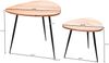 2er Set Satztisch Akazie Massivholz / Metall Couchtisch Klein, Design Beistelltisch Set Zwei Holz-Tische, Wohnzimmertisch Tisch Metallgestell Bild 4