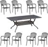 Inko 9-teilige Sitzgruppe Alu-Guss bronze Tisch 215x107x74 cm cm mit 8 Sesseln Tisch 215x107 cm mit 8x Sessel Urban Bild 2