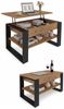 TREND WERK Couchtisch Lift-Couchtisch höhenverstellbar Sofatisch 92×55 cm mit Stauraum (verstecktem Fach Wohnzimmertisch Holz modern) Bild 4